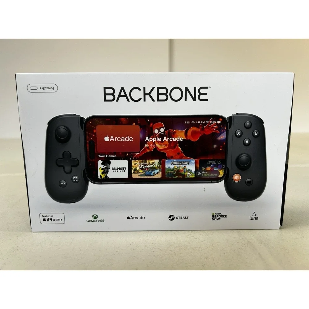 Backbone One iPhone Lightning Controller Black, Low Latency, Apple Arcade, Steam